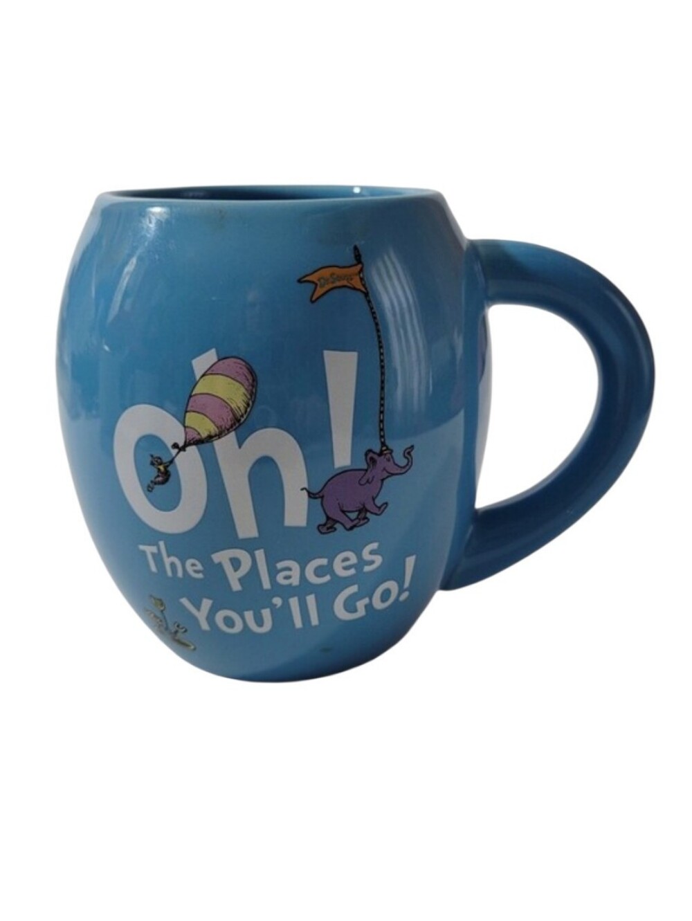 Vandor Dr. Seuss Oh The Places  Blue Oval Ceramic Mug